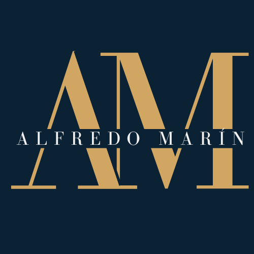 logo Alfredo Marin dorado letra clara